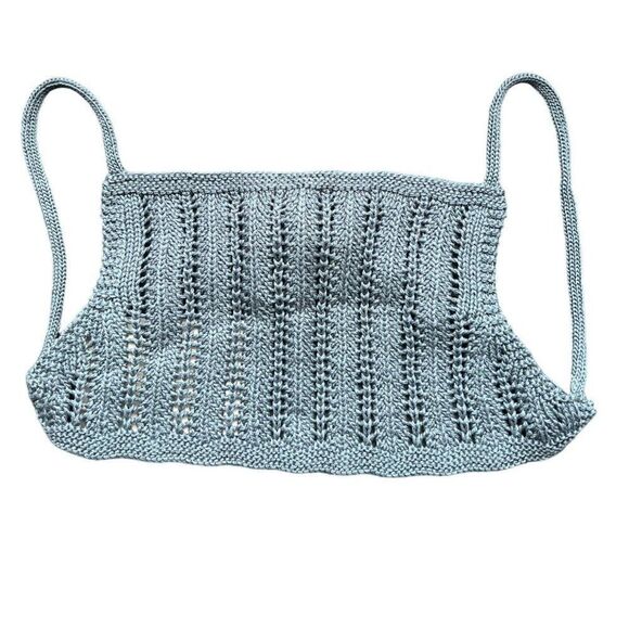 NWT Savannah Morrow Mirana Crop Top Pima Cotton Knit Bralette in Cay Blue XS/S - Picture 2 of 4